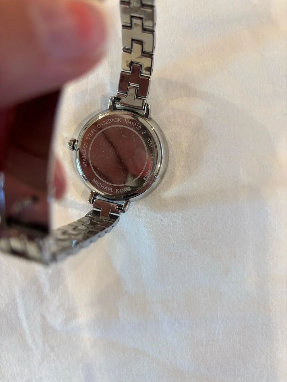 Michael Kors Silver-Tone Crystal Bezel Women's Bracelet Watch